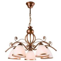 Lamkur - Retro Lámpara de Techo Colgante Multi Brazo Marrón, 5x E27