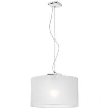 Sofia Plafón Colgante Cilíndrico Con Pantalla De Tela, Blanco, 1x E27 - Lamkur