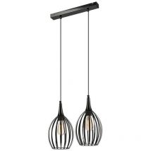 Lamkur Lighting - Lamkur Vincent Plafonnier Wire Frame Noir, 2x E27