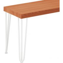 Banc d'entrée 30x100x47 cm (l x l x h), pied en métal modèle Simple Blanc / assise en bois couleur foncé, LSB-01-A-004-100-9016S - Lamo Manufaktur
