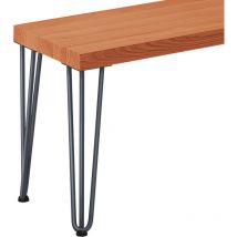 Tabouret pour salle à manger 30x30x47 cm (l x l x h), pied en métal modèle Simple Gris/ assise en bois couleur foncé, LSB-01-A-004-30-7016S - Lamo