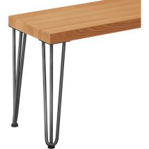 Banc d'entrée 30x60x47 cm (l x l x h), pied en métal modèle Simple Acier brut / couleur rustique, LSB-01-A-003-60-0000S - Lamo Manufaktur