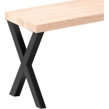 Tabouret pour salle à manger 30x30x47 cm (l x l x h), pied en métal modèle Creative Noir / assise en bois couleur naturel, LSB-01-A-002-30-9005Cr