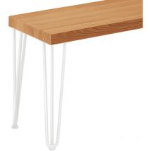 Banc d'entrée 30x160x47 cm (l x l x h), pied en métal modèle Simple Blanc / couleur rustique, LSB-01-A-003-160-9016S - Lamo Manufaktur