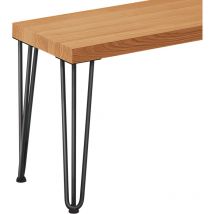 Banc d'entrée 30x140x47 cm (l x l x h), pied en métal modèle Simple Noir / couleur rustique, LSB-01-A-003-140-9005S - Lamo Manufaktur