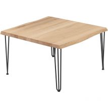 Esstisch Küchentisch, mit Baumkante 60x60x47 cm (AxBxH), Creative, Natur / Schwarz, LKB-01-A-002-9005Cr - Lamo Manufaktur