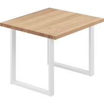 LAMO Manufaktur Esstisch Küchentisch, 60x60x76 cm (AxBxH), Loft, Natur / Weiss, LBG-01-A-002-9016L
