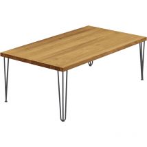 Esstisch Küchentisch, 120x80x47cm (AxBxH), Creative, Rustikal / Rohstahl mit Klarlack, LGW-01-A-003-0000Cr - Lamo Manufaktur