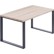 LAMO Manufaktur Esstisch Küchentisch, 100x60x76 cm (AxBxH), Modern, Roh / Anthrazit, LOG-01-A-001-7016M