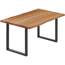 Esstisch Küchentisch, Mit Baumkante 120x60x76 Cm (axbxh), Loft, Dunkel / Schwarz, Lcb-01-a-004-9005l - Lamo Manufaktur