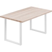 Esstisch Küchentisch, 100x80x76 cm (AxBxH), Loft, Roh / Weiss, LUG-01-A-001-9016L - Lamo Manufaktur