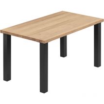 Esstisch Küchentisch, 120x60x76 cm (AxBxH), Classic, Natur / Schwarz, LCG-01-A-002-9005Cl - Lamo Manufaktur