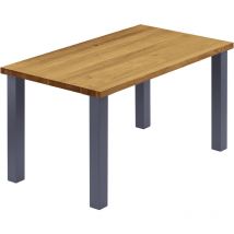 Lamo Manufaktur - Esstisch Küchentisch Schreibtisch Couchtisch aus Massivholz, 140x60x76 cm (AxBxH), Classic, Rustikal / Anthrazit,