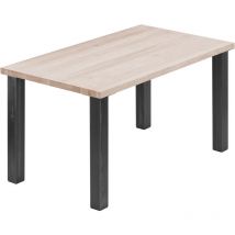 Esstisch Küchentisch, 140x60x76 cm (AxBxH), Classic, Roh / Rohstahl mit Klarlack, LNG-01-A-001-0000Cl - Lamo Manufaktur