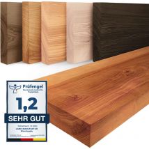 Tagère murale en bois massif, bord régulier droit, étagère flottante pure, sans fixations, sans trous, Foncé 160cm, LWG-01-A-004-160 - Lamo Manufaktur