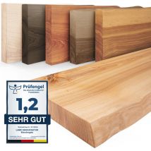 Tagère murale en bois massif, bord irrégulier, étagère flottante pure, sans fixations, sans trous, Naturel 100cm, LW-01-A-002-100 - Lamo Manufaktur