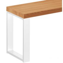 Sitzbank Flur Holzbank 30x100x47 cm, Möbelfüße Simple Weiss / Rustikal, LSB-01-A-003-100-9016S - Lamo Manufaktur