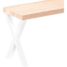 Sitzbank Esszimmer Holzbank 30x120x47cm, Möbelfüße Design Weiß / Roh - Lamo Manufaktur