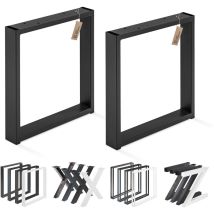 Lamo Manufaktur - Lot de 2 pieds de table basse, modèle Simple Light, Profil 60x20 mm, 40x43 cm (l x h), Noir, LTS-01-E-BB-9005
