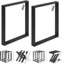Lamo Manufaktur - Lot de 2 pieds de table è manger ou de bureau, modèle Simple Medium, Profil 60x30 mm, 70x72 cm (l x h), noire, LTS-01-D-EE-9005