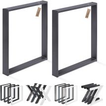 Lamo Manufaktur - Lot de 2 pieds de table è manger ou de bureau, modèle Simple Medium, Profil 60x30 mm, 50x72 cm (l x h), Gris, LTS-01-D-AA-7016