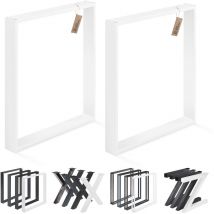 Lamo Manufaktur - Lot de 2 pieds de table è manger ou de bureau, modèle Simple Massive, Profil 80x20 mm, 70x72 cm (l x h), blanche, LTS-01-C-EE-9016
