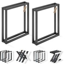 Lamo Manufaktur - Pieds pour table è manger Pieds de bureau, modèle : Frame profil 20x20 mm taille 50x72 cm (l x h) Acier Brut 2 pièces