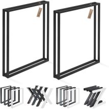 LAMO Manufaktur Pieds pour table è manger Pieds de bureau, modèle : Frame profil 20x20 mm taille 60x72 cm (L x H) Noir 2 pièces LTS-18-L-CC-9005