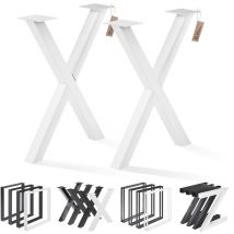 Lamo Manufaktur - Pieds pour table è manger Pieds de bureau, modèle : Mark Light profil 60x60 mm taille 70x72 cm (l x h) Blanc 2 pièces