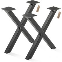 Lamo Manufaktur - Pieds pour table basse, modèle : Mark Light profil 60x60 mm taille 60x43 cm (l x h) Acier Brut 2 pièces LTS-03-G-EE-0000