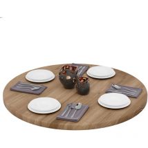 Lamo Manufaktur - Plateau de table rond 100 cm en bois naturel Dessus rond de table à manger, de cuisine, de bistrot Épaisseur: 40 mm Couleur: Marron