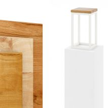 30 cm Support Plantes Piédéstal pour Plantes Porte-plantes Interieur Cadre Blanc Gris Plateau 100% Bois Massif Couleur: Rustique - Lamo Manufaktur