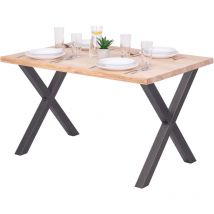 Table è manger, table pour salle è manger 120x80x76 cm, Bois massif, Design, Frène Sévère / Acier Brut, LEG-01-A-001-0000D - Lamo Manufaktur