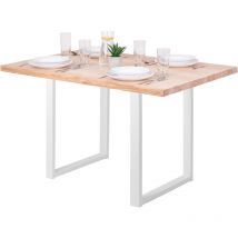 Table è manger, table pour salle è manger 120x80x76 cm, Bois massif, Loft, Frène Sévère / Blanc, LEG-01-A-001-9016L - Lamo Manufaktur