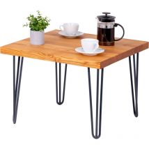 Table basse en bois, tabouret ou banc pour le salon 60x60x47 cm (long. x larg. x haut.), Type : Creative, Plateau : Frène Foncé, Pieds : Gris,