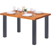 Table è manger, table pour salle è manger 120x80x76 cm, Bois massif, Classic, Frène Foncé / Gris, LEG-01-A-004-7016Cl - Lamo Manufaktur