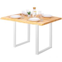 Table è manger, table pour salle è manger 120x80x76 cm (long. x larg. x haut.), Bois massif, Loft, Frène Naturel / Blanc, LEB-01-A-002-9016L - Lamo