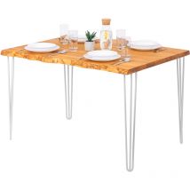 Table pour salle è manger 120x80x76 cm (long. x larg. x haut.), Bois massif, Creative, Frène Foncé / Blanc, LEB-01-A-004-9016Cr - Lamo Manufaktur