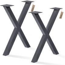 Tischgestell Mark Massive Tischbeine Tischkufen Tischfüße aus Stahl (Set, 2er-Set), Tischuntergestell für Esstisch pulverbeschichtet 80x80mm
