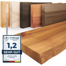 Lamo Manufaktur Wandregal Holz Baumkante Regal Farbe: Rustikal Invisible: Schweberegal 70 cm