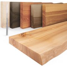 Wandregal Bücherregal Invisible mit Würth Wandbefestigung, Komplett-Set, 40mm starke Massivholzplatte - Lamo Manufaktur