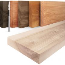 Wandregal Bücherregal Invisible mit Würth Wandbefestigung, Komplett-Set, 40mm starke Massivholzplatte - Lamo Manufaktur