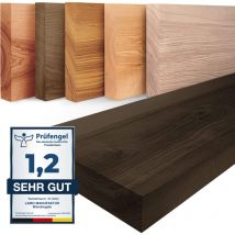 Lamo Manufaktur Wandregal Holz Gerade Regal Farbe: Schwarz Pure: ohne Montage Set 120 cm