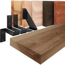 Lamo Manufaktur - Wandregal Holz, Bücherregal, Hängeregal Basic, Nussbaum / Weiß 40cm, Lwg-01-a-005-40lw