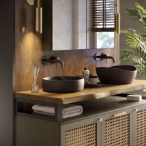 LAMO Manufaktur Waschtischplatte, Holzplatte Waschtisch Baumkante, 160x50 cm (AxB), Rustikal, ohne Montageset, LWP-01-A-003-CO