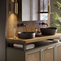 LAMO Manufaktur Waschtischplatte, Holzplatte Waschtisch, 40x40 cm (AxB), Rustikal, ohne Montageset, LWPG-01-A-003-AA