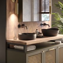 Waschtischplatte, Holzplatte Waschtisch, 70x50 cm (AxB), Natur, ohne Montageset, LWPG-01-A-002-CF - Lamo Manufaktur