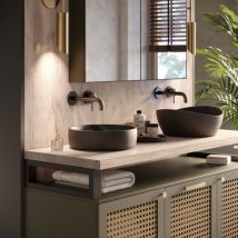 Waschtischplatte, Holzplatte Waschtisch, 130x40 cm (AxB), Roh, ohne Montageset, LWPG-01-A-001-AL - Lamo Manufaktur