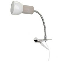 Epikasa - Lamp à Poser Fulvio, Bois, Métal, Marron, Blanc, 9x24x24 cm