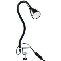 Lampada a led a morsetto dimmerabile lampada da lettura flessibile lampada da tavolo nera 5W B.k.licht